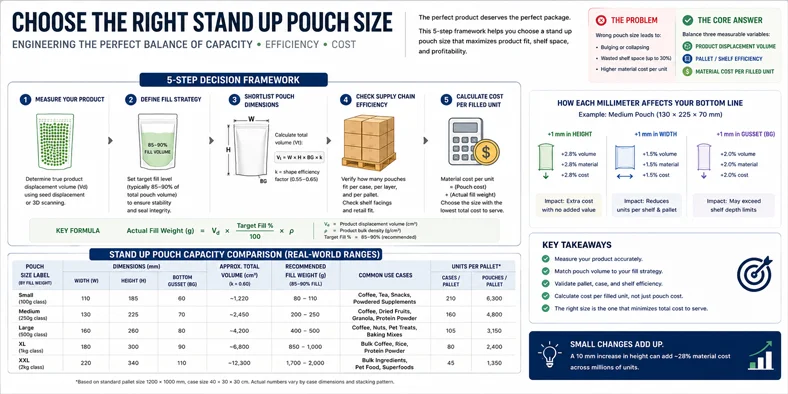 CHOOSE THE RIGHT STAND UP POUCH SIZE